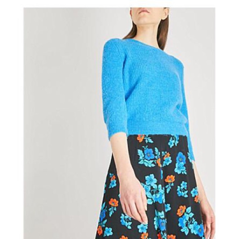 Maje Marcel Ribbed-knit blue Sweater